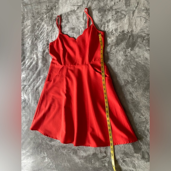 Market and Spruce Red Scallop Neck Dress - Picture 10 of 11